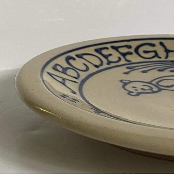 Baby Plate Child’s Alphabet Cornish Hill Pottery NH Vintage 1988 Hand Made EUC - Picture 15 of 16